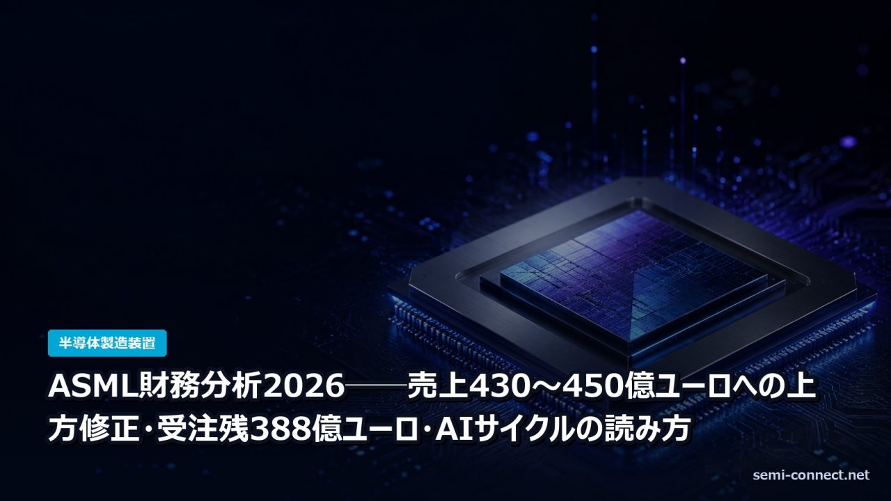 ASML財務分析2026──売上430〜450億ユーロへの上方修正・受注残388億ユーロ・AIサイクルの読み方