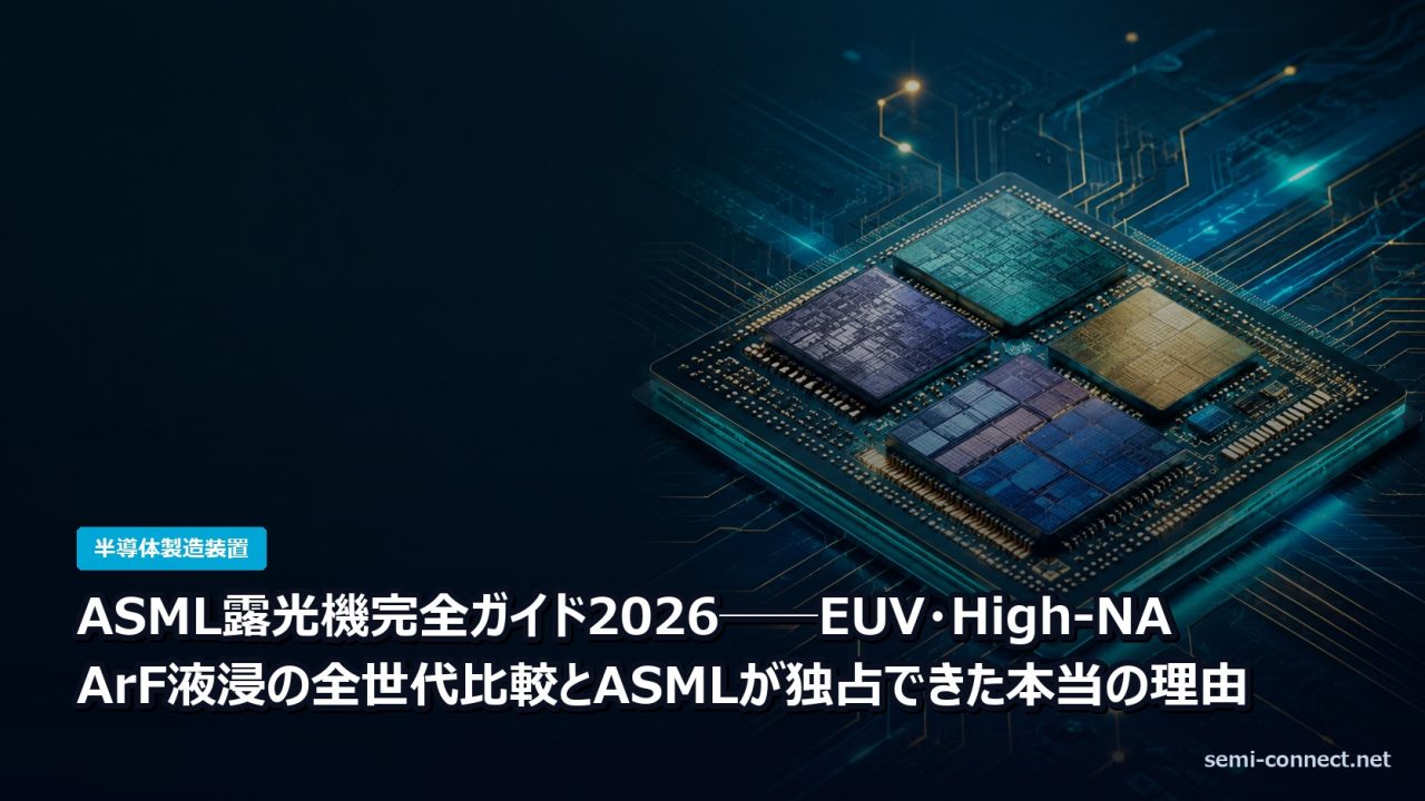 ASML露光機完全ガイド2026──EUV・High-NA・ArF液浸の全世代比較とASMLが独占できた本当の理由