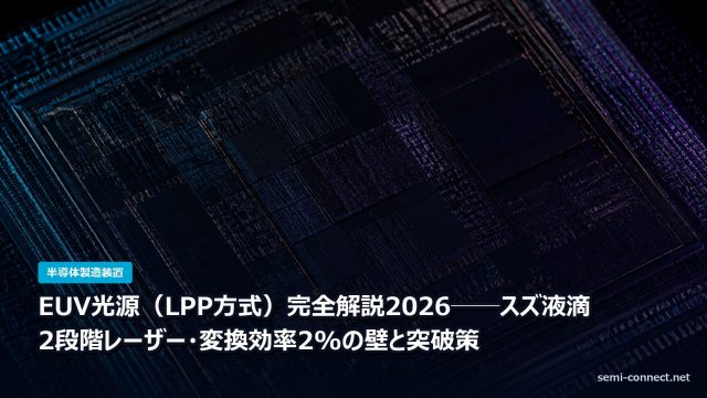 EUV光源(LPP方式)完全解説2026──スズ液滴・2段階レーザー・変換効率2%の壁と突破策